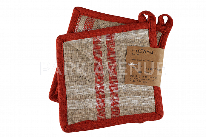 Прихватка универсальная 100% хлопок, цвет красно/бежевый